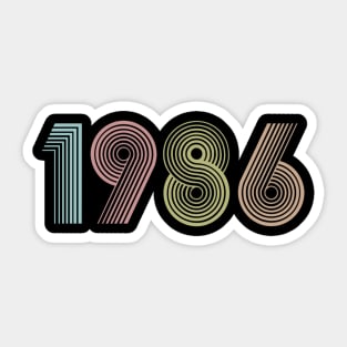 Vintage 1986 34th Birthday Gift Men Women Sticker